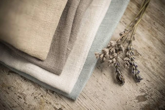 Natural linen handloom fabrics for sustainable designer clothing